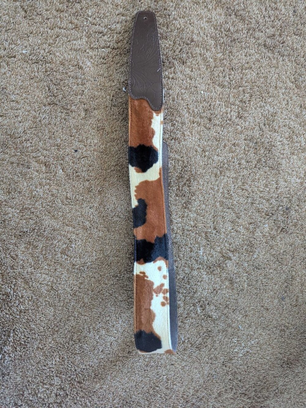 Cow Print Leather Guitar Strap